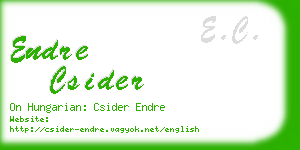 endre csider business card